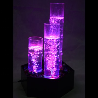 wedding decoration changing colors led light acrylic aquariums water fountain table bubble wall