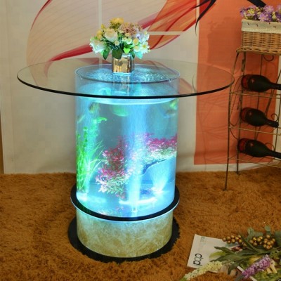 restaurant furniture acrylic water bubble glow aquariums table led bars and night clubs furniture