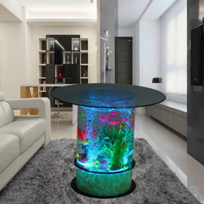 led lighting dancing water bubbles aquarium coffee table