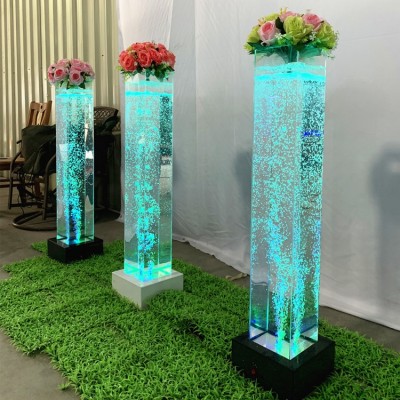 Led glowing water bubble tube wedding use led decoration