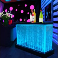 Led water bubble bar table /  counter with shelf nightclub furniture for sale