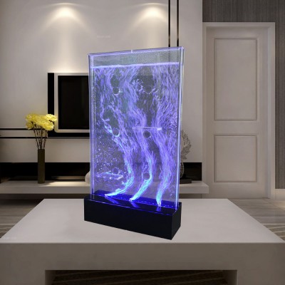 Restaurant/bar room divider with water bubble wall with changful led light for lighted fountain room