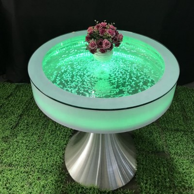 led light round water bubble dining table set modern for luxury wedding